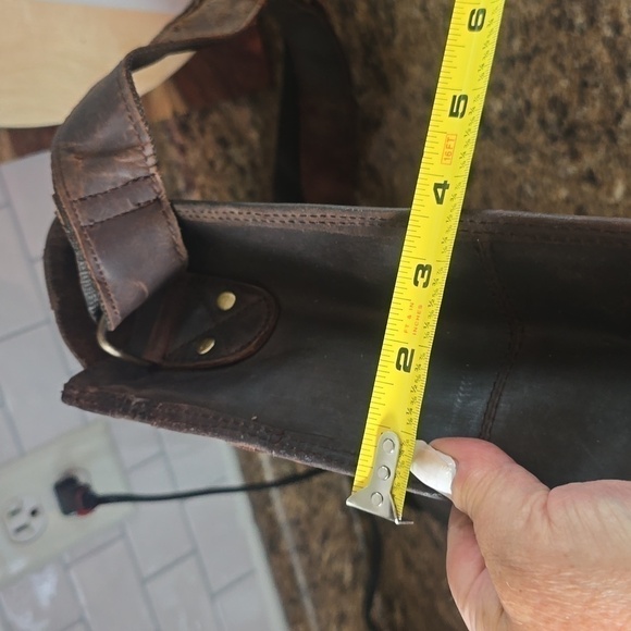 Ruck Sack / Bag Brown Distressed Unisex Leather Career Acadamia College Sz.Lg - Picture 8 of 11